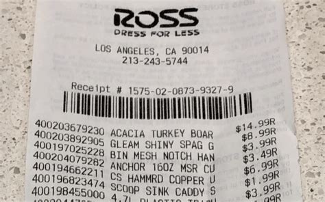 448 (c). . Ross receipt item lookup